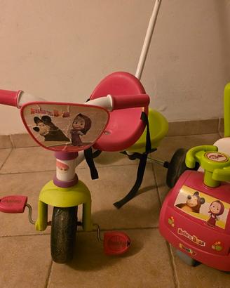 Triciclo con maniglione + Macchinina cavalcabile