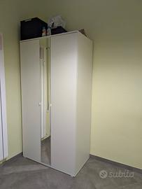 VIHALSGuardaroba con 2 ante, bianco,105x57x200 cm