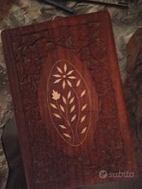 porta sigari in legno intagliato a mano 