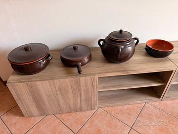 Set di 4 pentole in terracotta