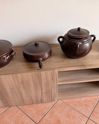 Set di 4 pentole in terracotta