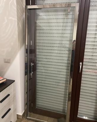 Porta vetro trasparente 6mm bagno 80cm x 190cm