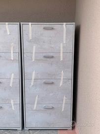 Scarpiera grigia effetto cemento salvaspazio