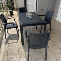 Set tavolo e sedie poltroncine da veranda e giardi