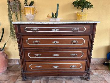 Comò antico fine ’800 con piano in marmo – Origina