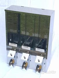 Silos caffè in grani a 3 posti in acciaio, Vintage