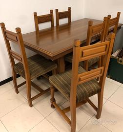 Tavolo + 6 sedie legno massiccio