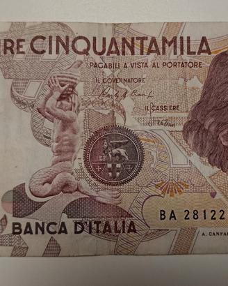 27#. Banconota 50000 lire Bernini I tipo.