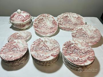 Servizio piatti e zuppiera in ceramica Luneville