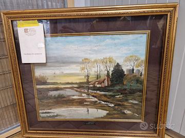 Quadro a olio dipinto su tavola