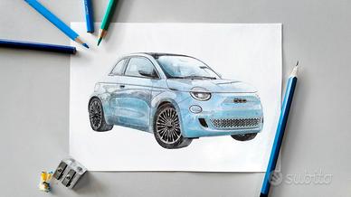 disegno fiat 500e