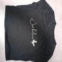 Top corto con strass farfalla