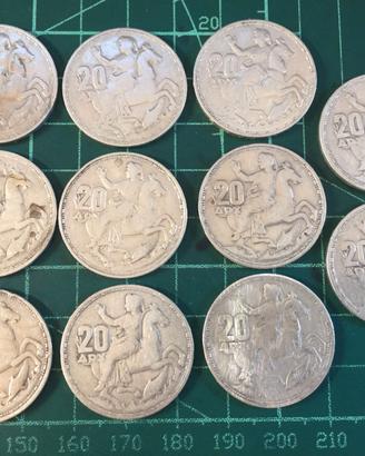 LOTTO 11 MONETE 1960 Grecia 20 Dracme Argento '835