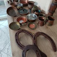 oggettistica in rame e telaio per pasta alla chita