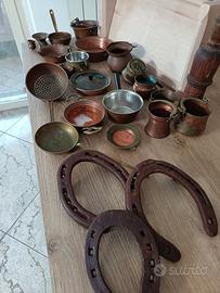 oggettistica in rame e telaio per pasta alla chita