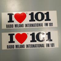 Adesivi I love 101 Radio Milano International fm