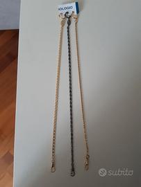 lotto 3 catene in metallo per orologio da tasca