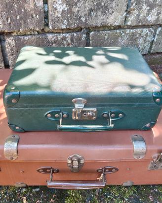 Coppia di Valigie Vintage con Interni Deco