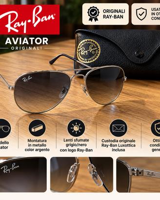 Occhiali da sole Ray-Ban Aviator con custodia