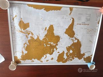 mappa del mondo da grattare 84x59 - arredo, chic