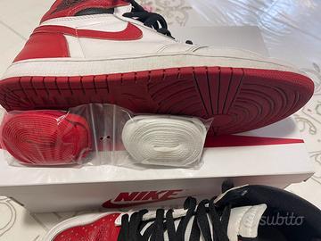 Nike Air Jordan Retro High white Red  Usate tg 43