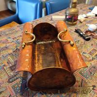 Porta legna camino in rame