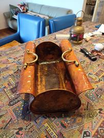 Porta legna camino in rame