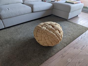 Pouf intrecciato giallo