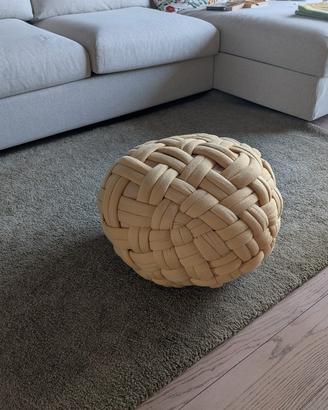 Pouf intrecciato giallo