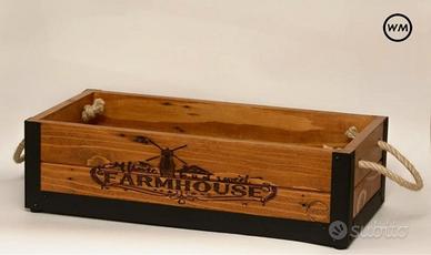 Cassetta ferro e legno stile retrò industriale