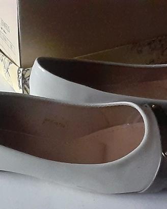 Scarpe ballerine in pelle bicolore