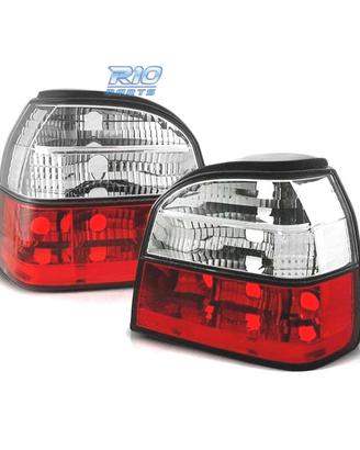 FANALI VOLKSWAGEN VW GOLF 3 LOOK LEXUS ROSSO BIANC