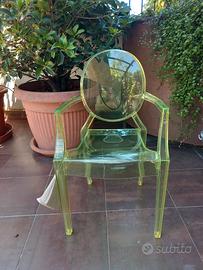Sedia bambini Kartell LouLou Ghost gialla