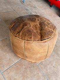 Pouff pelle cammello