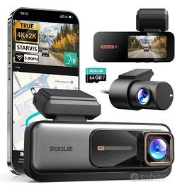 Dashcam 4k, Fronte+Retro WiFi GPS ADAS WDR 
