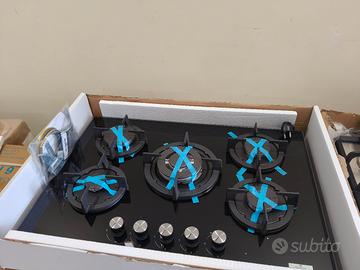 Piano cottura 75 cm Cristallo Nero NUOVO 