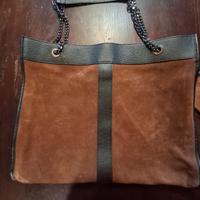 borsa in vera pelle scamosciata 