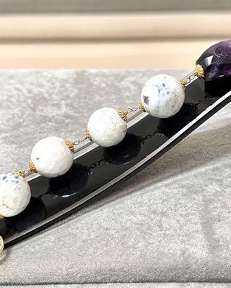 Bracciale con ametista e agata naturali