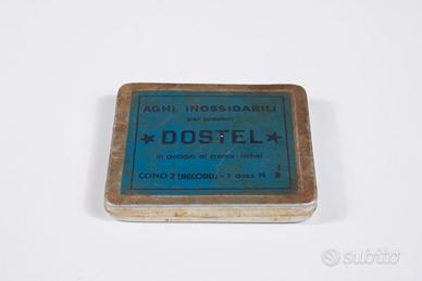 Scatola metallica aghi inossidabili Dostel anni 50