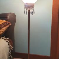 lampada da terra ottone ,vetro e metallo 85 cm