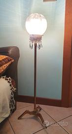 lampada da terra ottone ,vetro e metallo 85 cm
