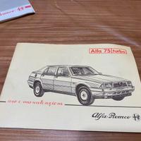 Libretto uso e manutenzione alfa 75 turbo