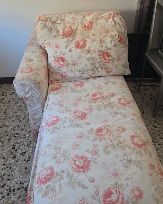 chaise longue shabby and chic a fiori. sfoderabile