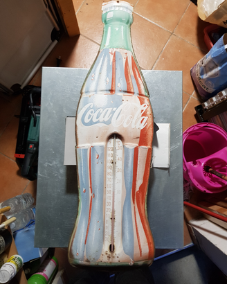 Insegna termometro in lamiera coca cola