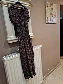 Abito lungo donna maniche con fiorellini