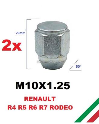 KIT 12 dadi bulloni ruota Renault r4 r5 r6 Rodeo