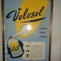 PUBBLICITA' CARTONATA "VELOSOL" VINTAGE 60 CORNICE