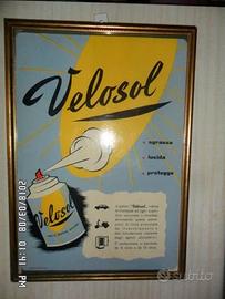 PUBBLICITA' CARTONATA "VELOSOL" VINTAGE 60 CORNICE