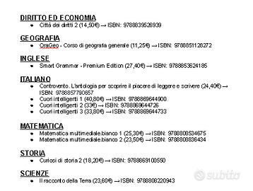 Lotto libri scolastici superiori