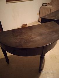 Tavolo consolle a mezzaluna antico